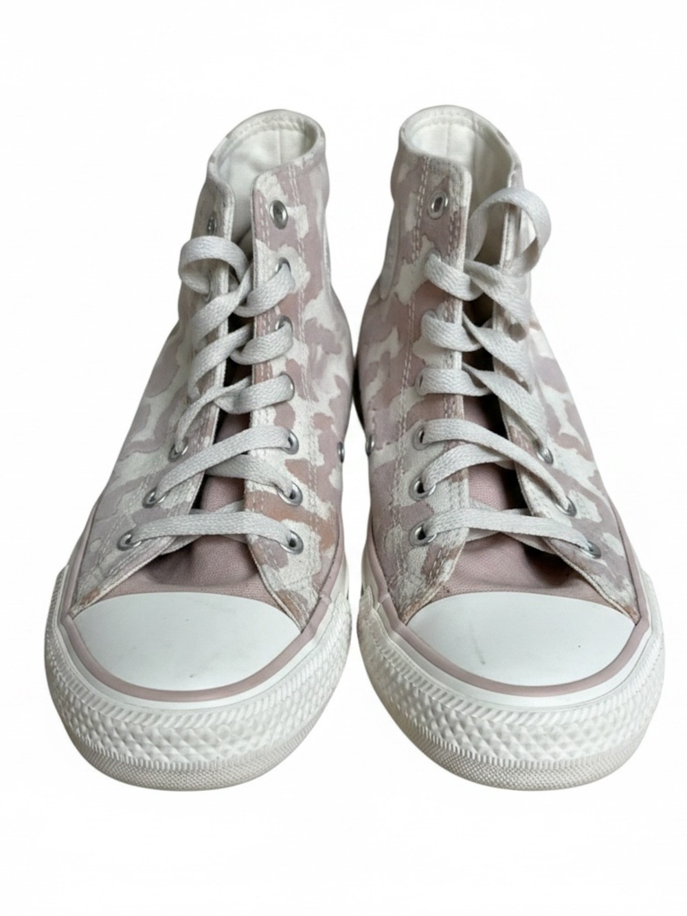 Converse High-Top Canvas Sneakers in Light Mauve Pink cheetah print Size 3.5